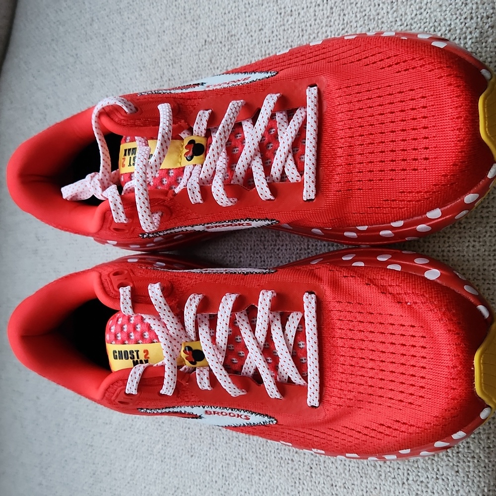 Brooks Ghost Max Minnie Mouse in  Red and White Sneakers - Picture 5 of 8